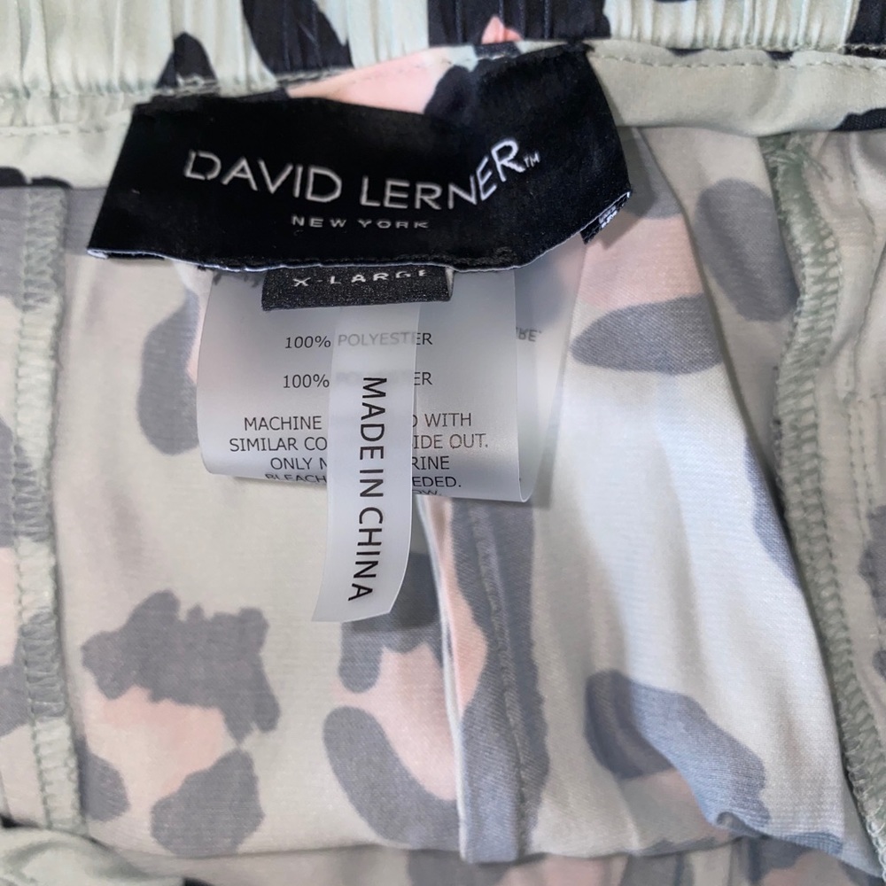David Lerner Bibi Leopard Sport Shorts Size XL Pink & Blue - Picture 3 of 6